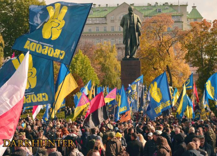 Марш националистов в Киеве закончился сожжением чучела Зеленского